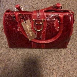Madi Claire Red Tooled Leather Purse